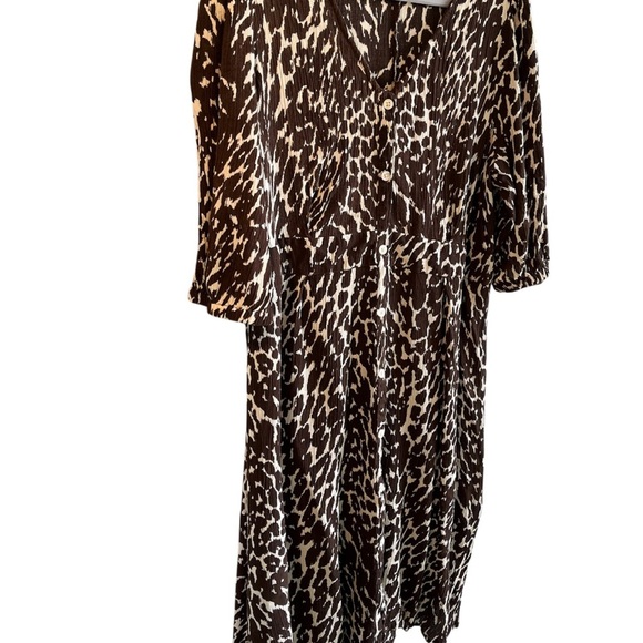 Roaman’s Animal Print Shirt Dress Women’s 22W Duster Coverup Plus Size Empire - Picture 7 of 13
